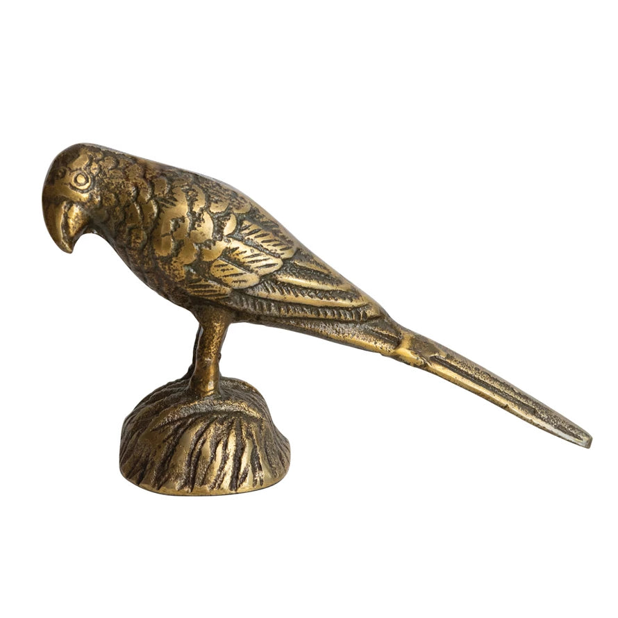 Cast Aluminum Bird in an Antique Gold Finish
