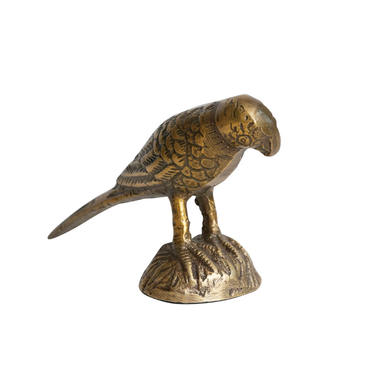 Cast Aluminum Bird in an Antique Gold Finish