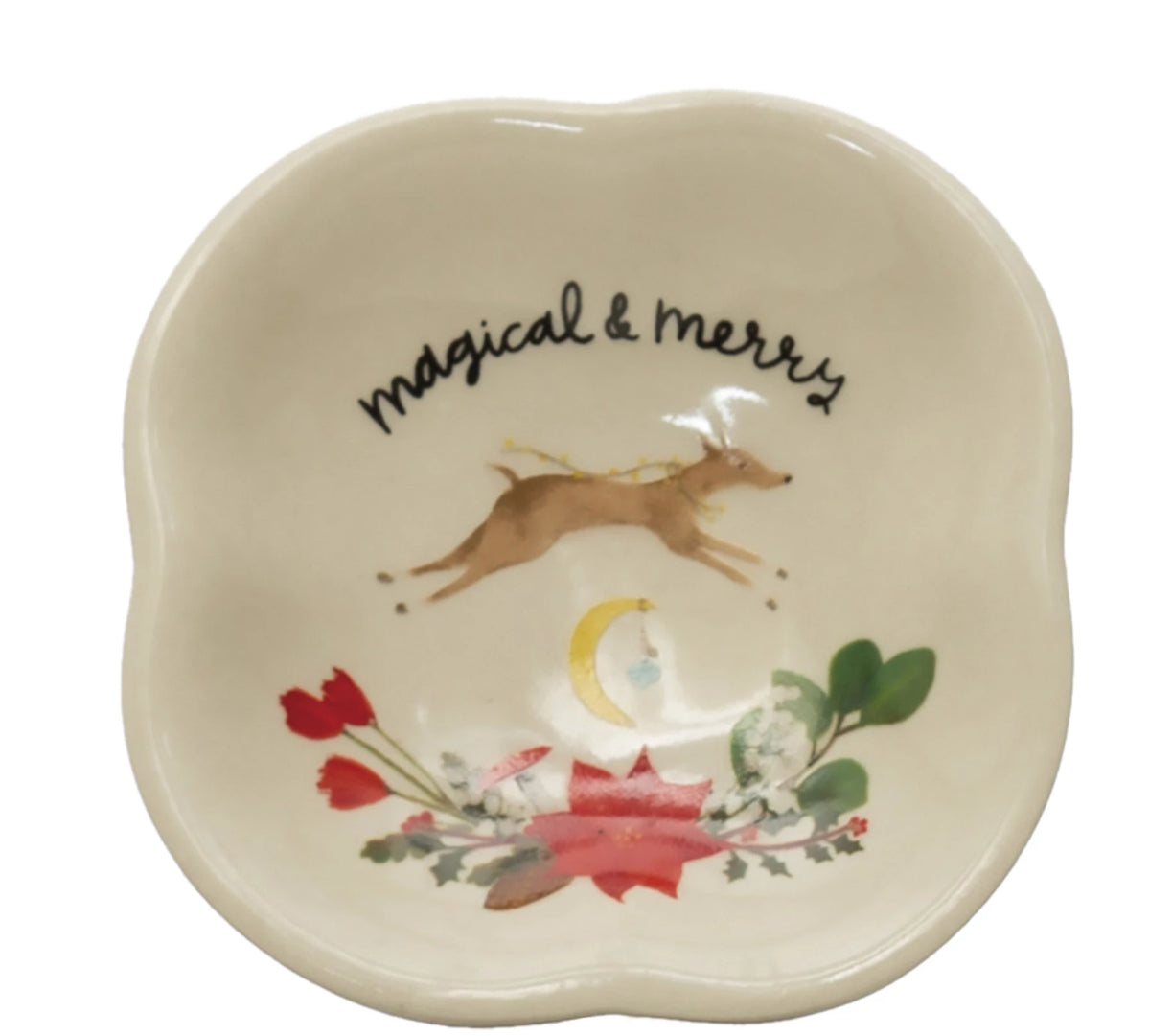 Pedestal Dish with Forest Animal and Holiday Saying, 2 Styles
