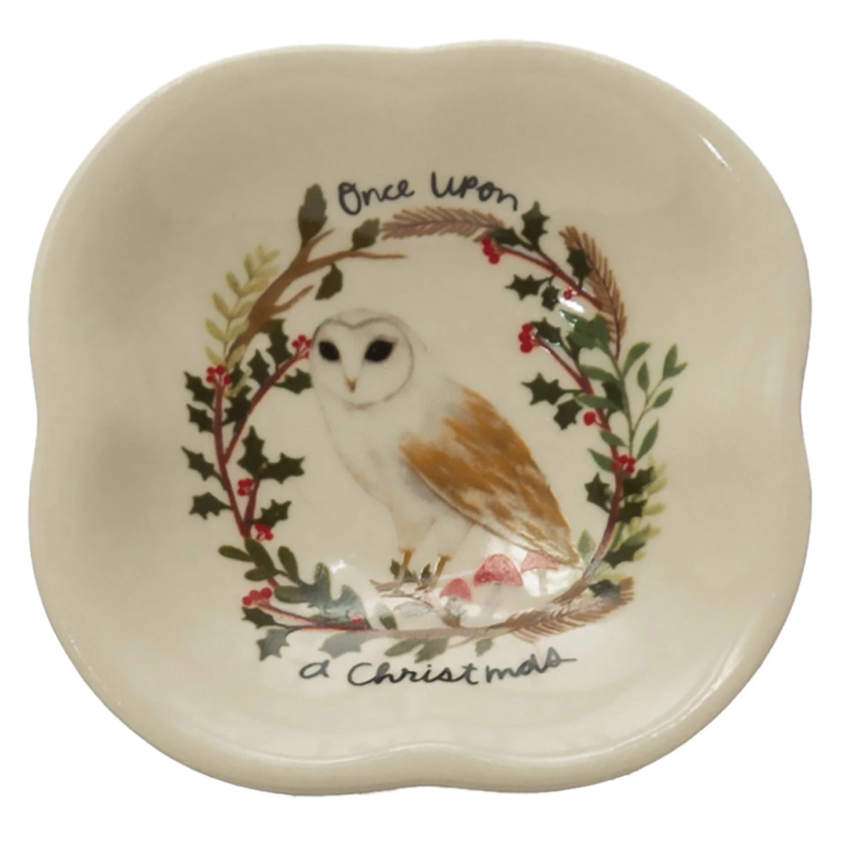 Pedestal Dish with Forest Animal and Holiday Saying, 2 Styles