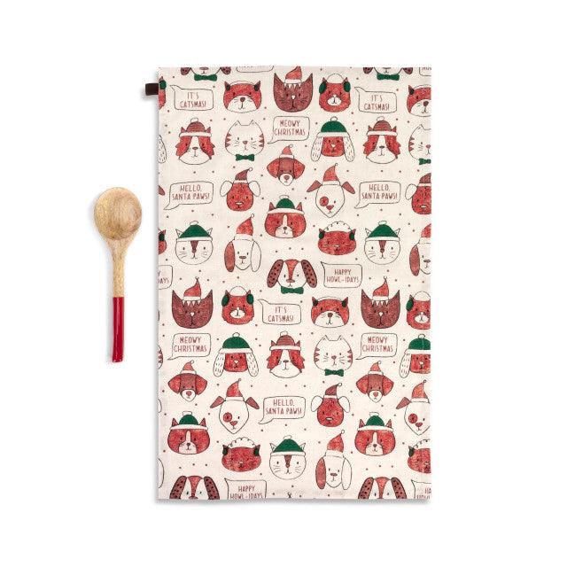 Happy Howl-idays Towel & Spoon Set - One Amazing Find: Creative Home Market