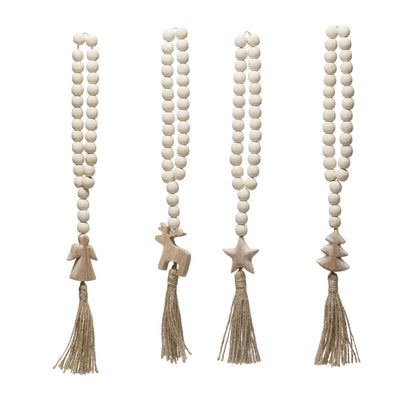 Beads with Seasonal Icon and Jute Tassel, 4 Styles - One Amazing Find: Creative Home Market