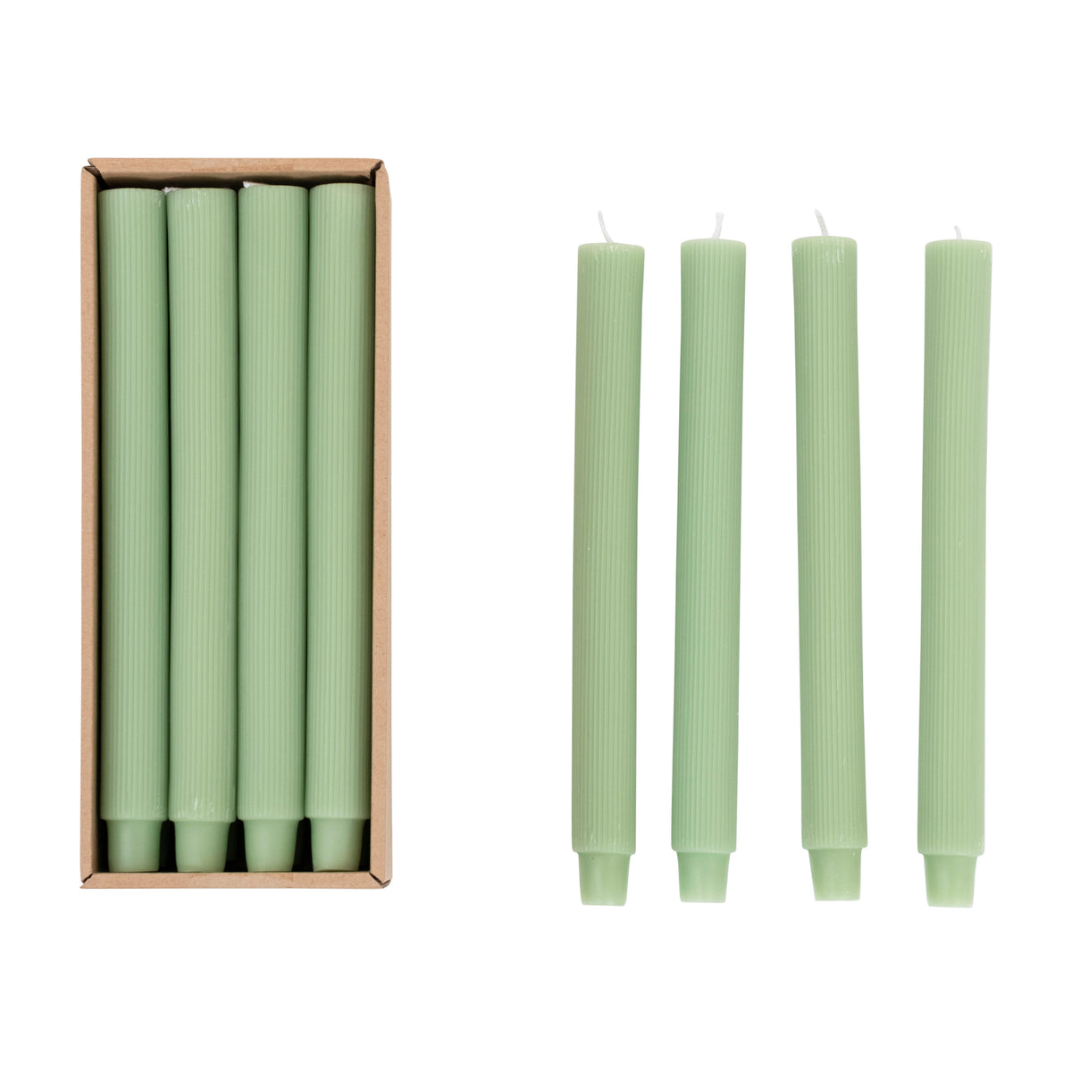 Unscented Pleated Taper Candles, Set of 12
