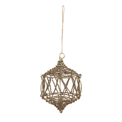 6"H Beaded Metal Ornament in Antique Gold Finish - One Amazing Find: Creative Home Market