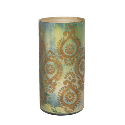 Etched Mercury Glass 7.5" Vase in a Green & Gold Finish - One Amazing Find: Creative Home Market