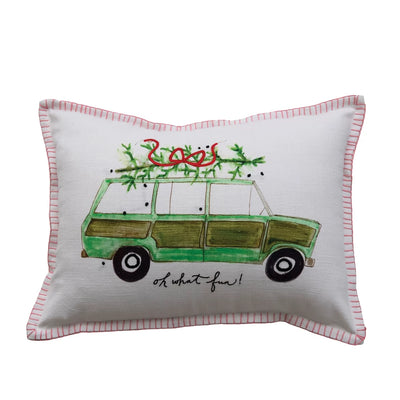 "Oh What Fun!" 19" x 14" Cotton Lumbar Pillow - One Amazing Find: Creative Home Market