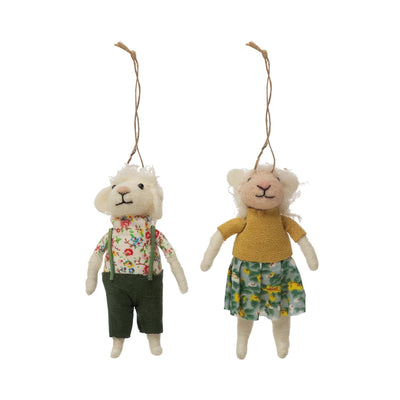 Wool Felt Lamb in Outfit Ornament, 2 Styles - One Amazing Find: Creative Home Market