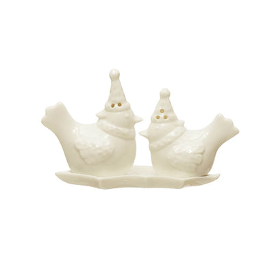 Stoneware Bird Salt and Pepper Shakers on Leaf - One Amazing Find: Creative Home Market